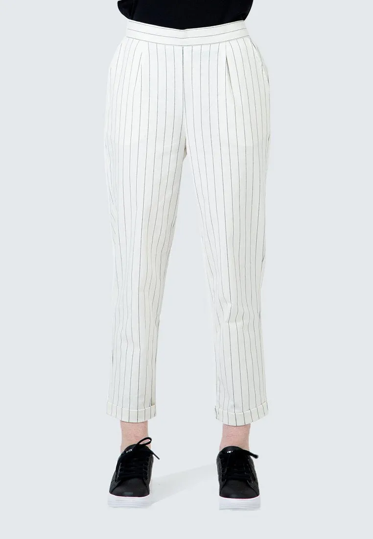 Off White Striped Tailored Pants