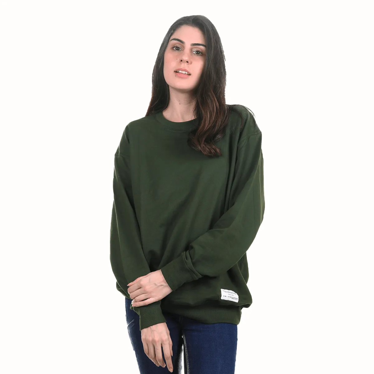 Organic Cotton Sweatshirt - CAMPING GREEN