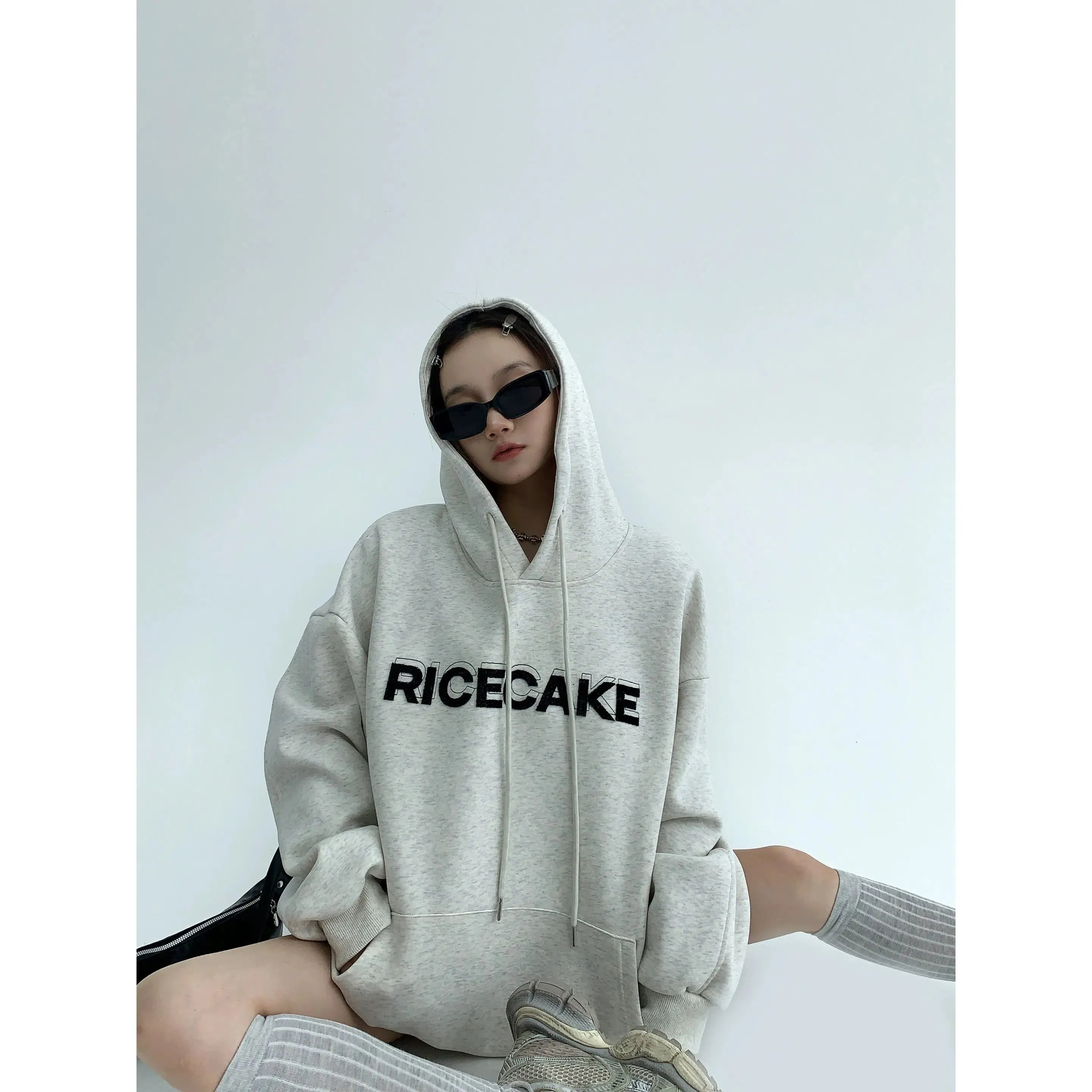 Oversized Embroidered Graphic Hoodie