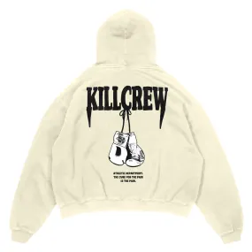 OVERSIZED LUX "ATHLETIC DEPARTMENT" HOODIE - CREAM