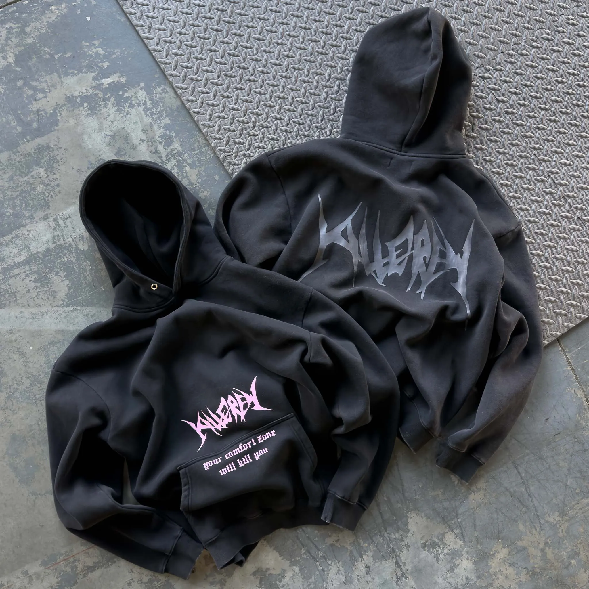 OVERSIZED LUX "COMFORT ZONE" HOODIE - BLACKOUT