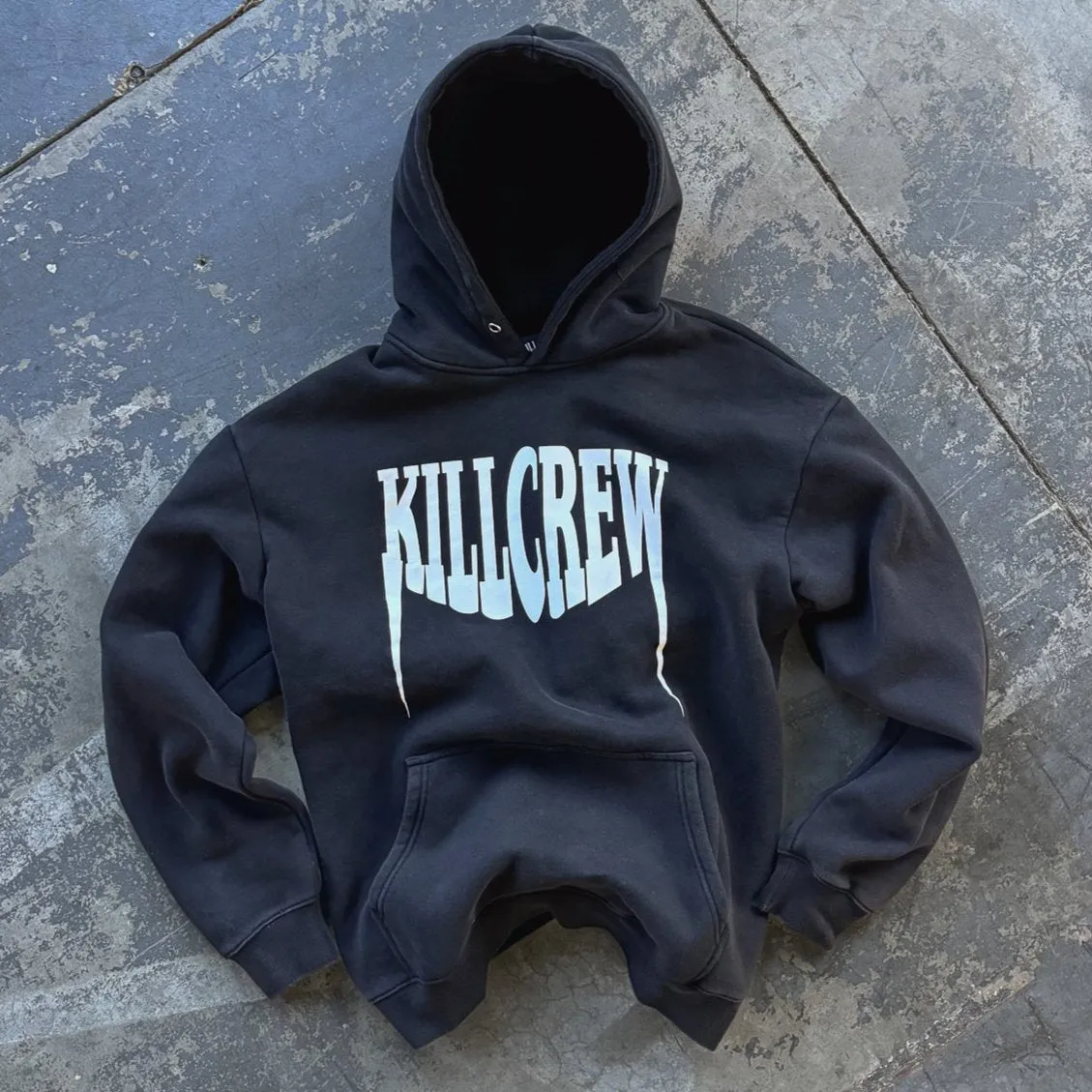 OVERSIZED LUX "FANGS" HOODIE - BLACK / WHITE