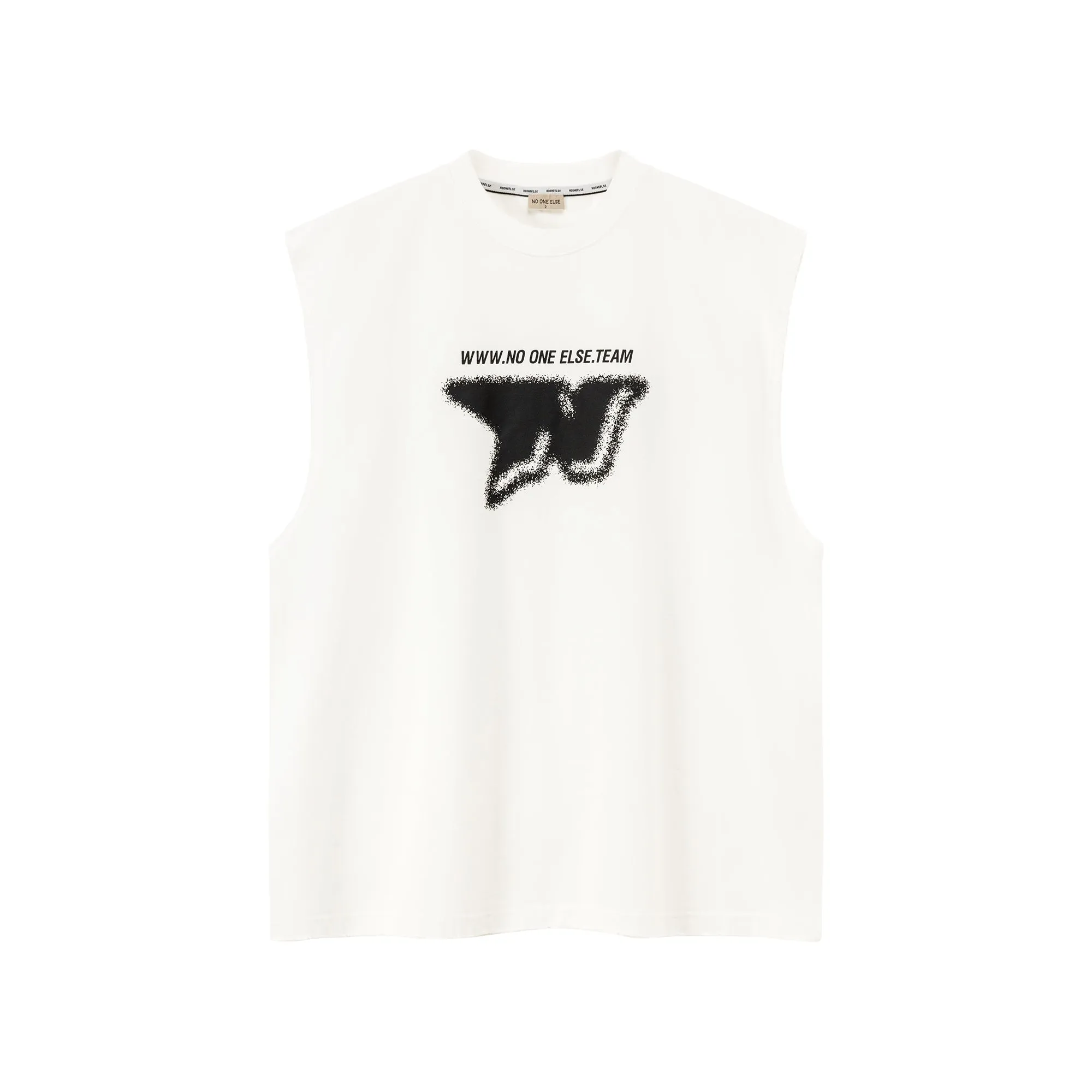 Printed Boxy Sleeveless Sporty T-Shirt