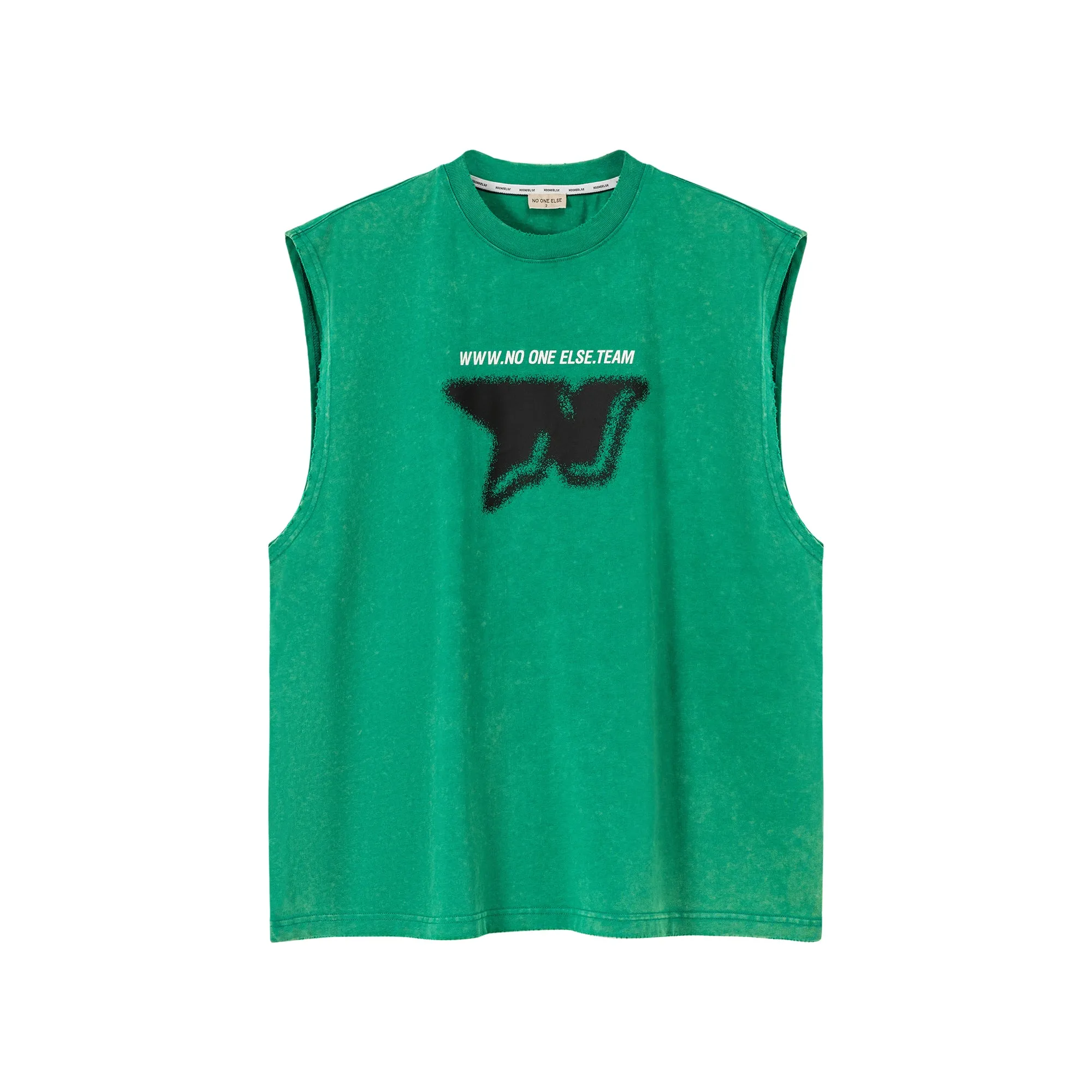 Printed Boxy Sleeveless Sporty T-Shirt