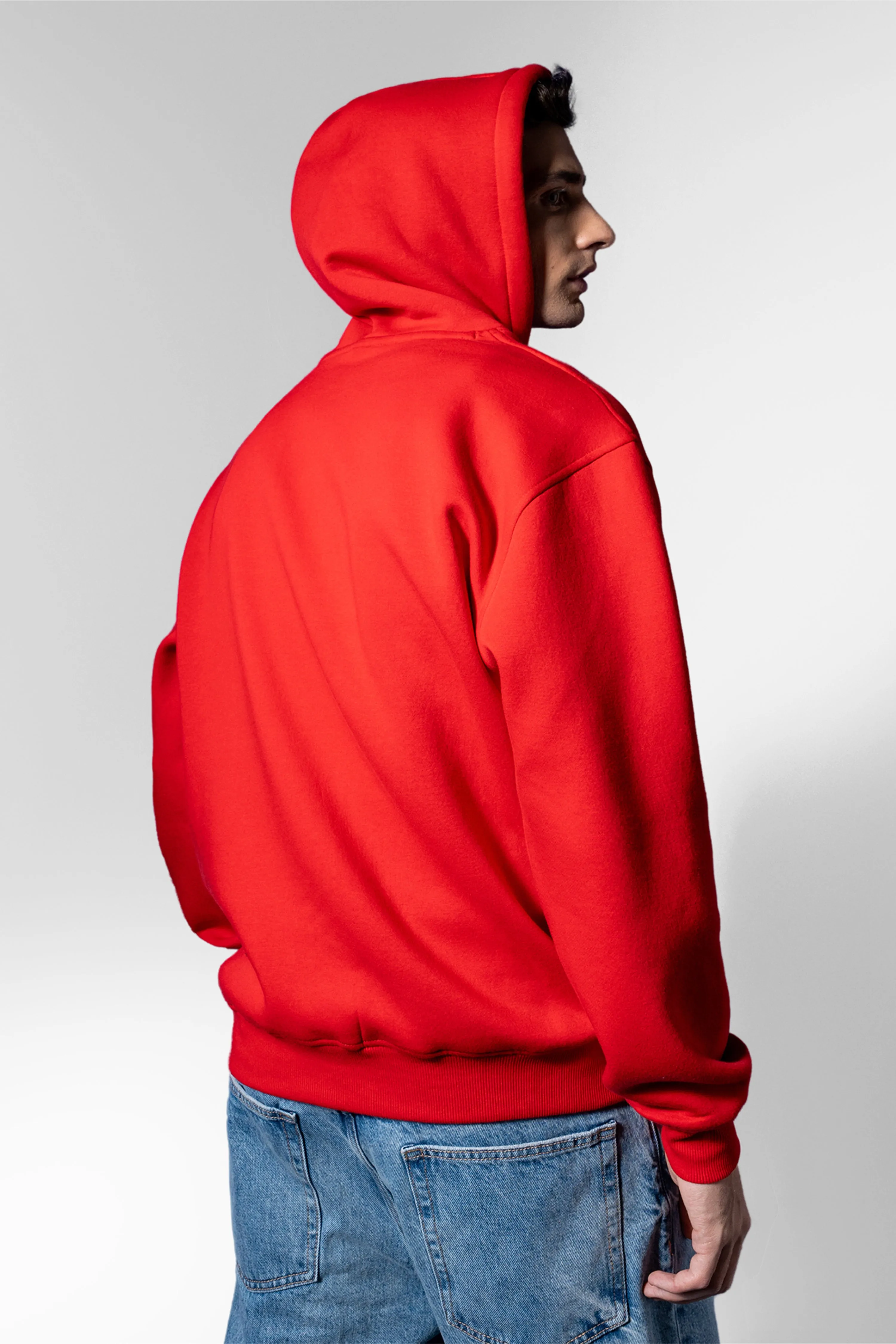 Red Embossed Hoodie