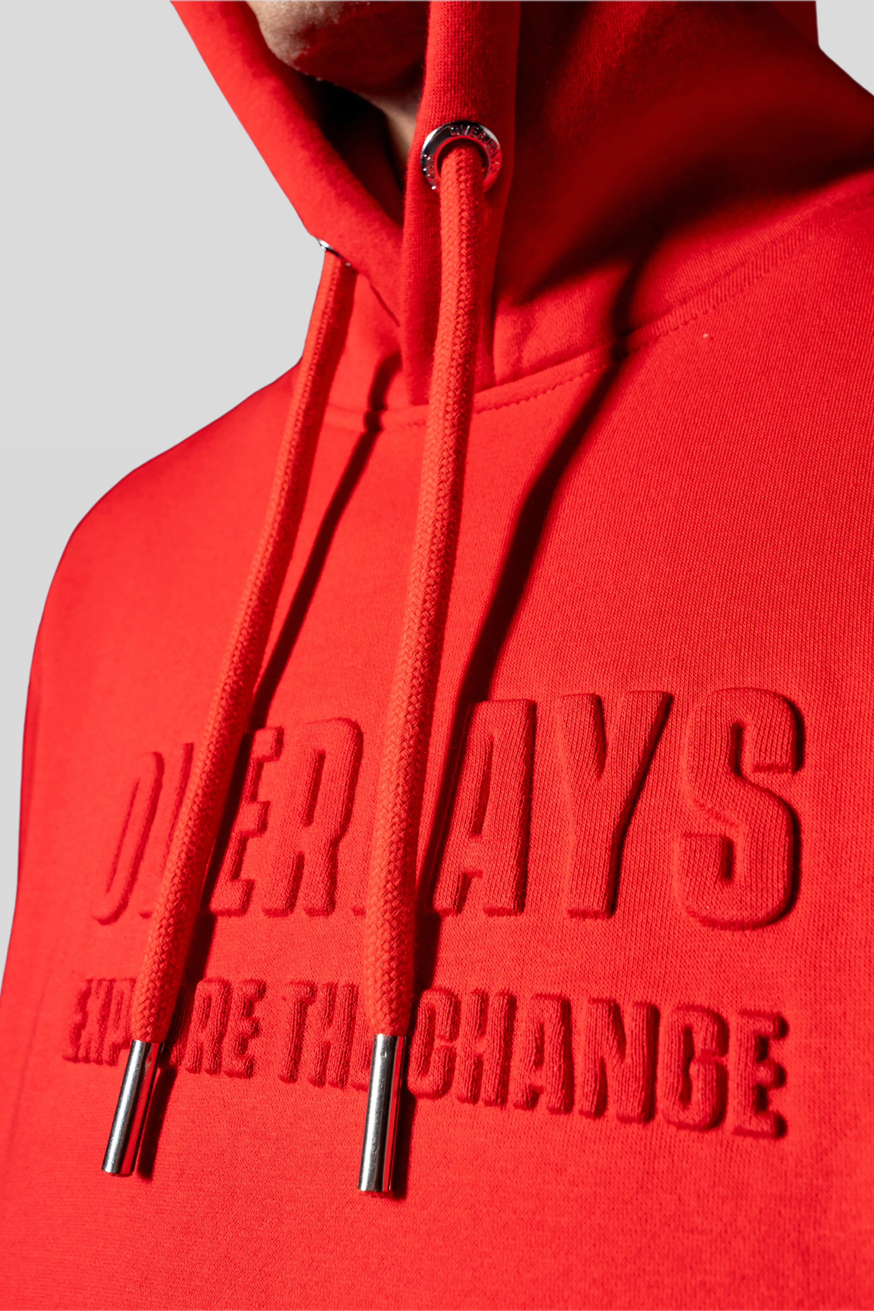 Red Embossed Hoodie