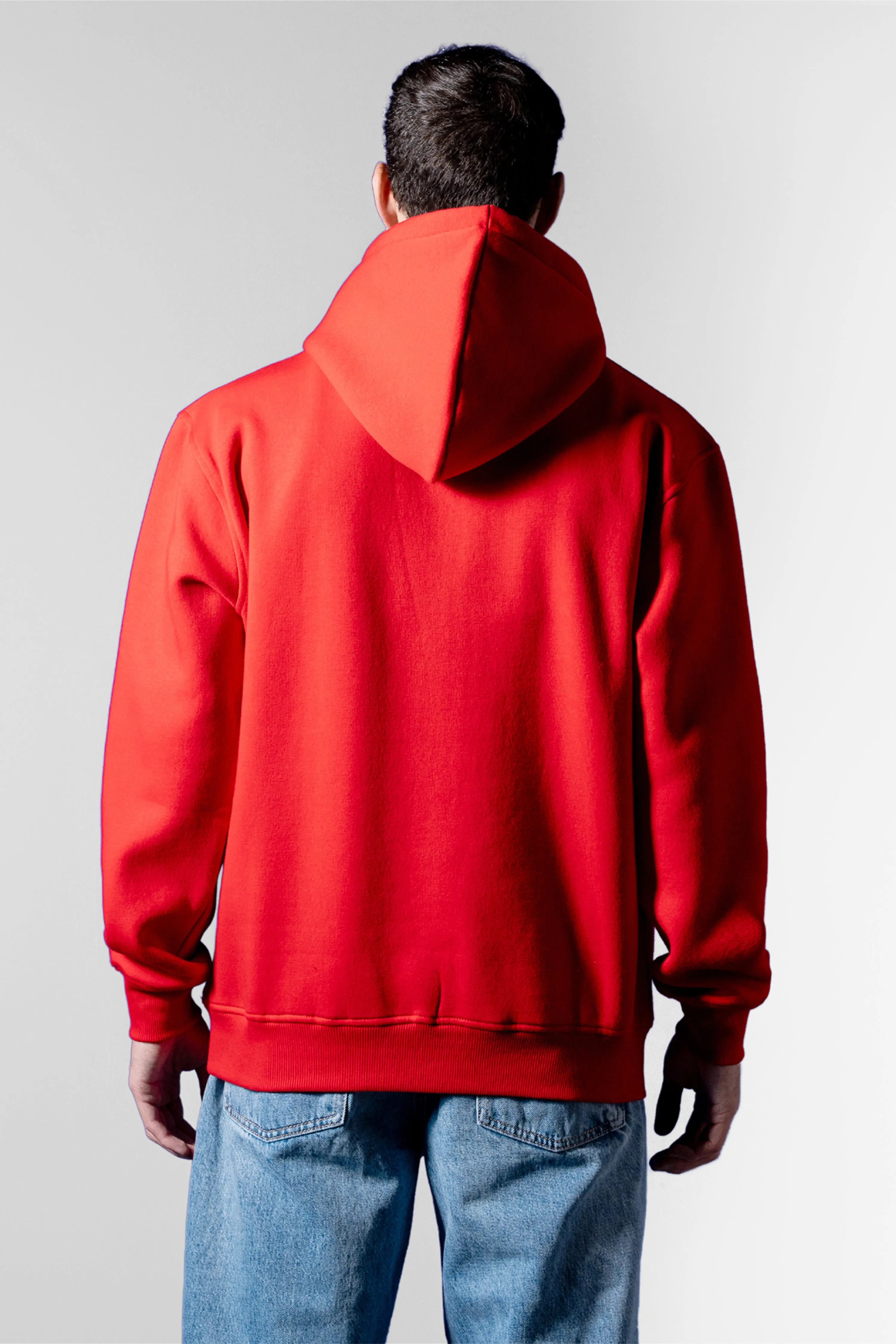 Red Embossed Hoodie