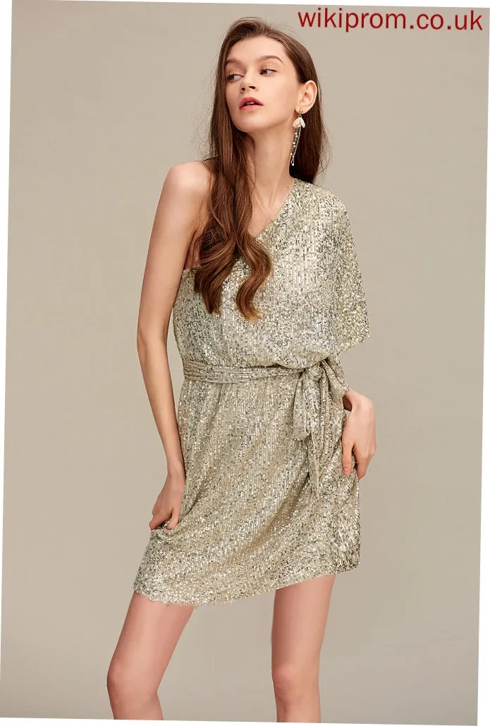 Sleeves Club Dresses One Dresses A-line Mini Short Vicky Sequined Sexy Shoulder