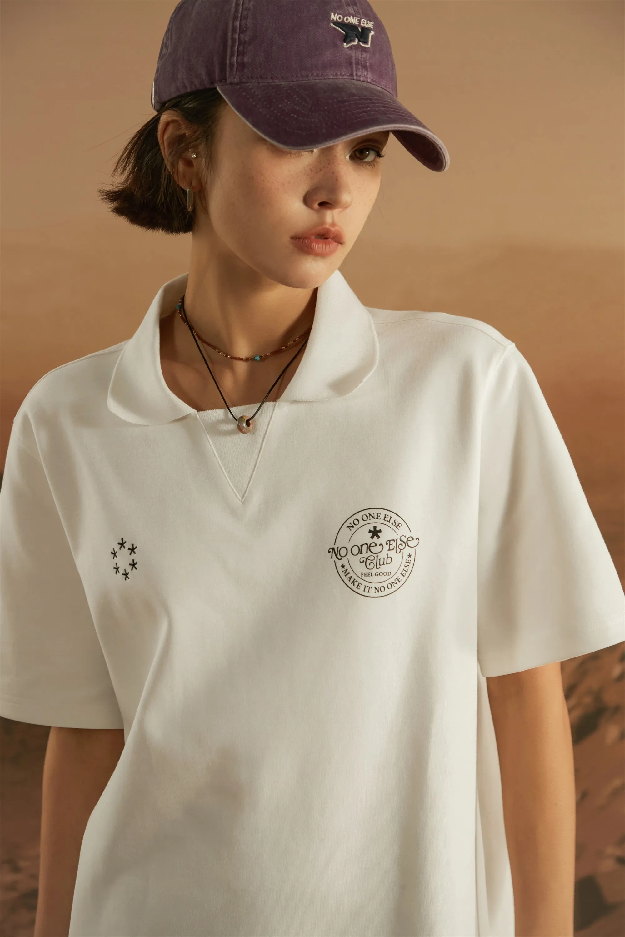 Star Circle Boxy Polo T-Shirt