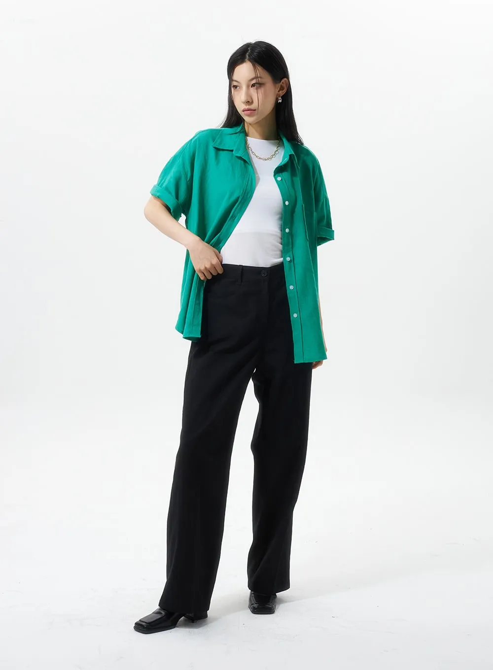 Straight Leg Tailored Pants IU326