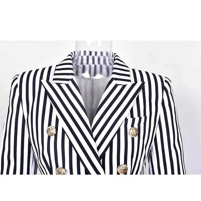 Striped Blazer Women - Casual - Striped-Pinstriped