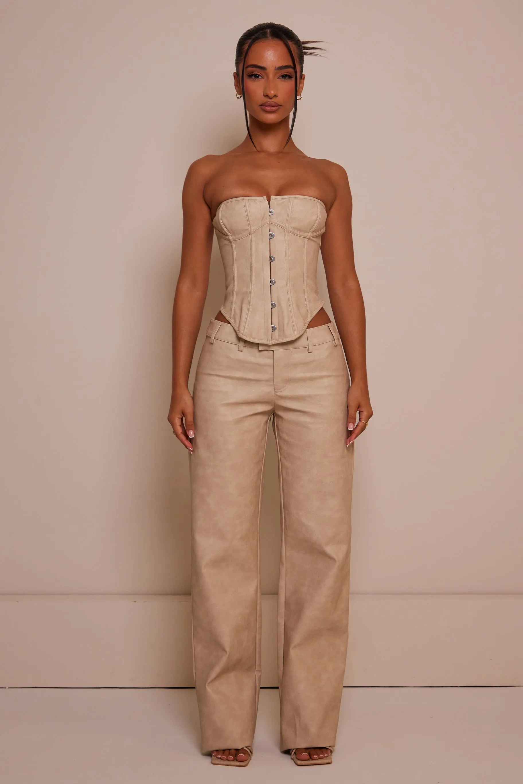 The leather trousers - Cream Wash