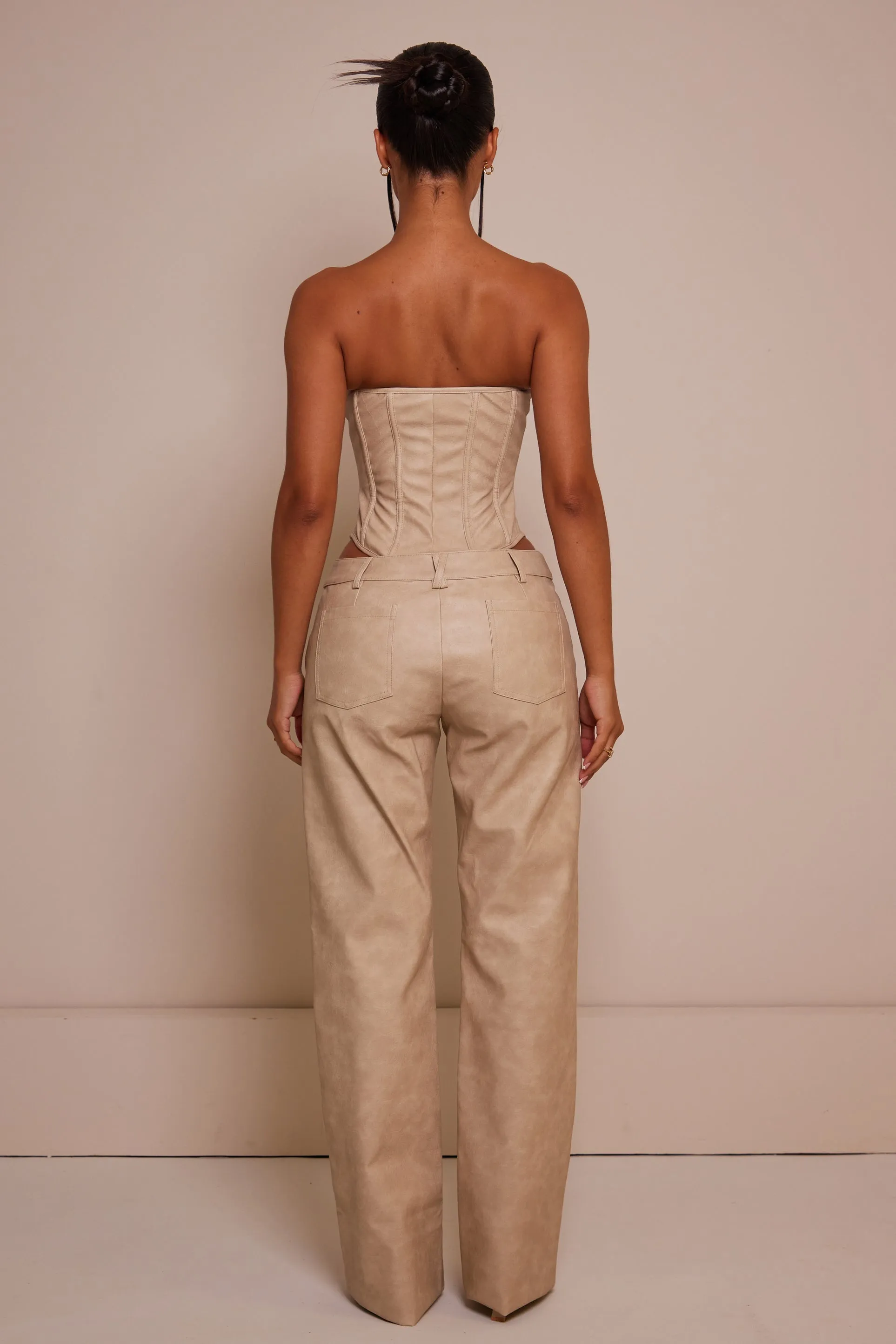 The leather trousers - Cream Wash