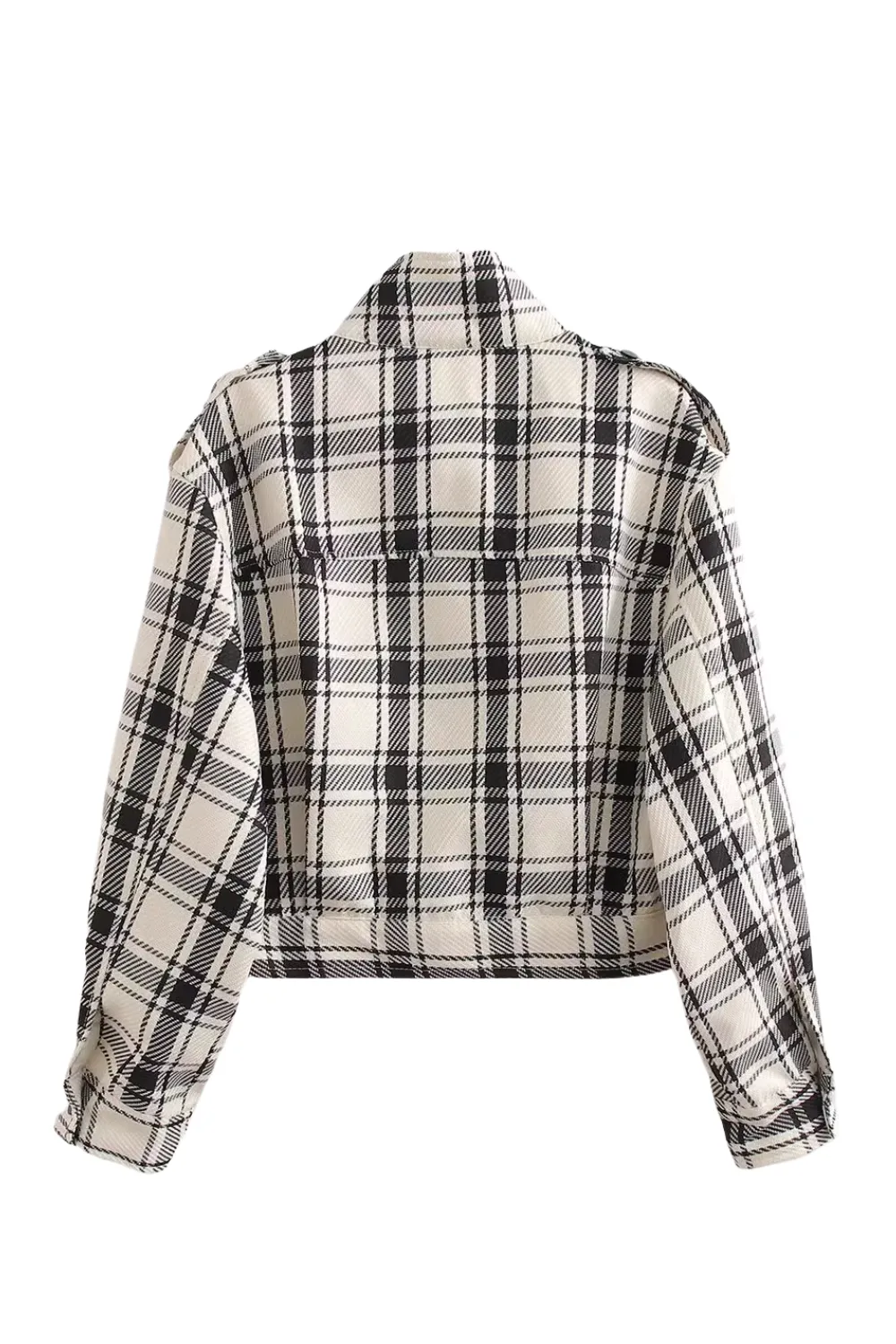 'Thea' Long Sleeves Plaid Shirt Coat