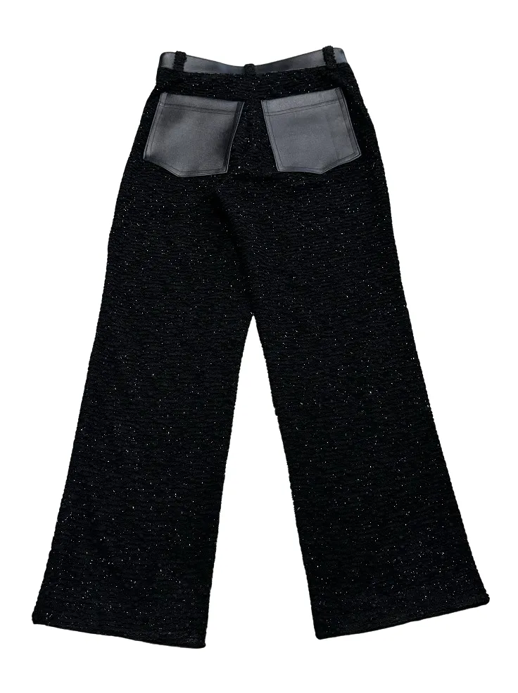 Tokyo James Leather Pocket Glitter Trousers