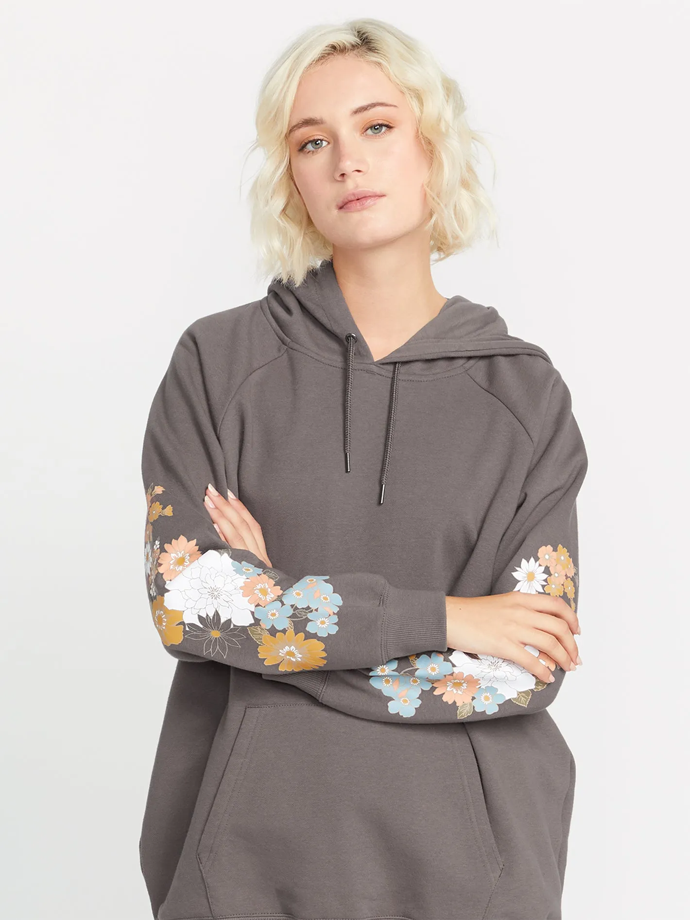 Truly Stoked Boyfriend Hoodie - Slate Grey