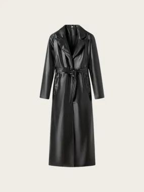 Victoria Faux Leather Trench Coat