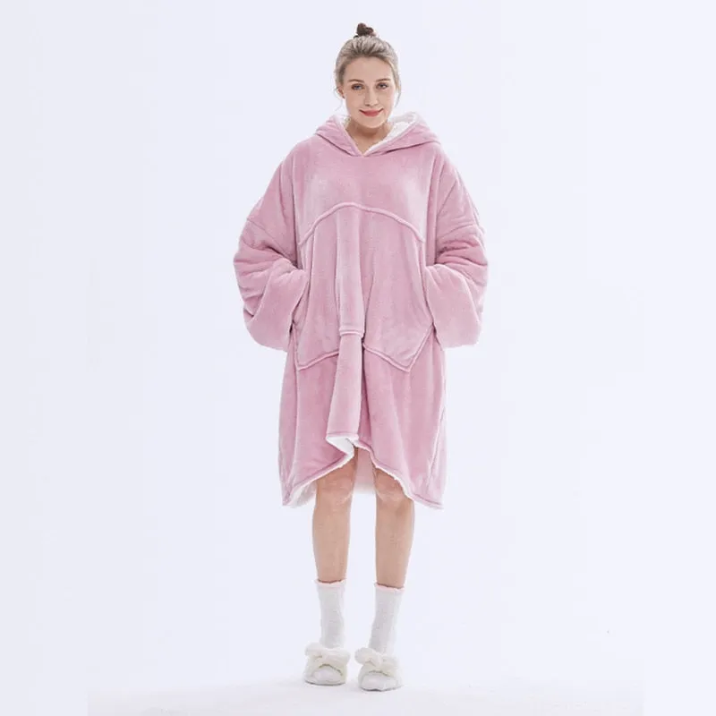 Women Pocket Oversized Hoodie Blanket