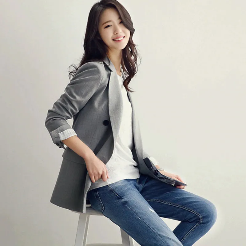 Women's Autumn Casual Double Breasted Blazer