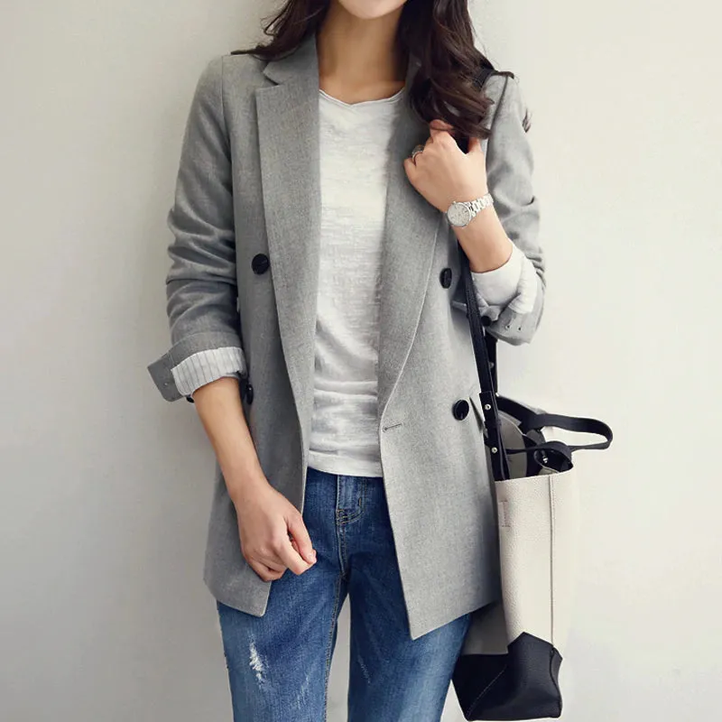 Women's Autumn Casual Double Breasted Blazer