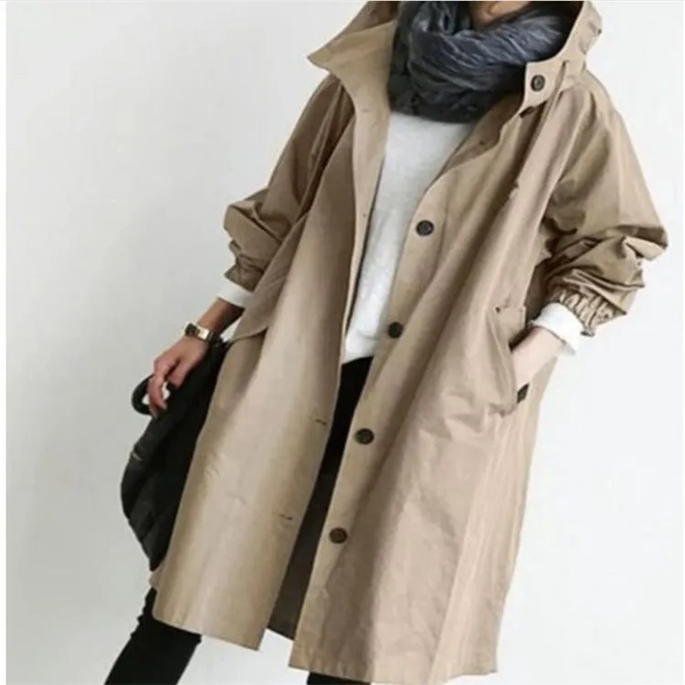 Women's Autumn Windbreaker Mid-length Small Temperament Waist-controlled Women's Woolen Coats