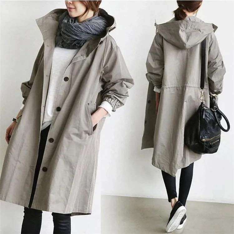 Women's Autumn Windbreaker Mid-length Small Temperament Waist-controlled Women's Woolen Coats