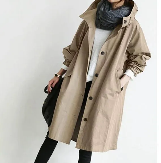 Women's Autumn Windbreaker Mid-length Small Temperament Waist-controlled Women's Woolen Coats