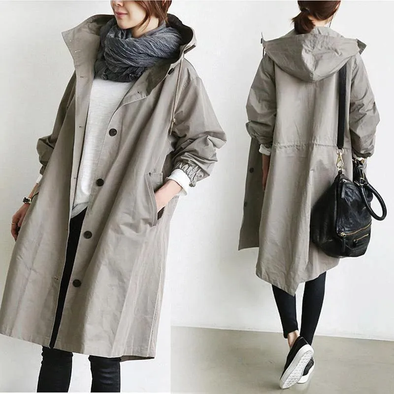 Women's Autumn Windbreaker Mid-length Small Temperament Waist-controlled Women's Woolen Coats