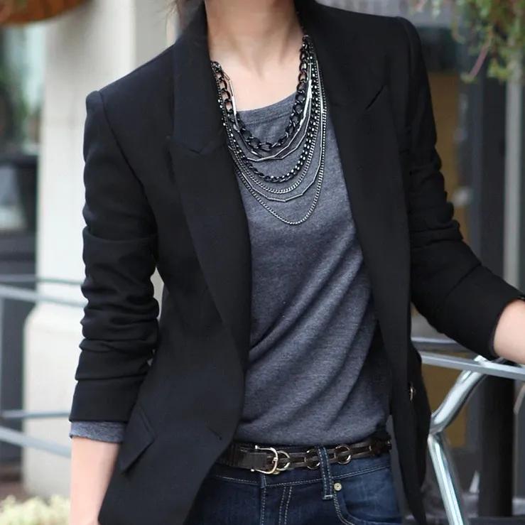 Women's Spring/Autumn Casual Slim Blazer With Button